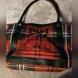 Victoria's Secret Black and Red Plaid Tote